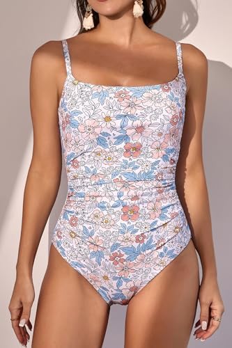 Women's Tummy Control Ruched One Piece Swimsuits