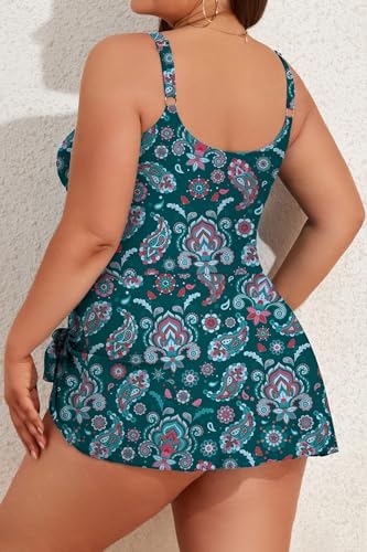 Plus Size Tummy Control Swimdress for Women One Piece