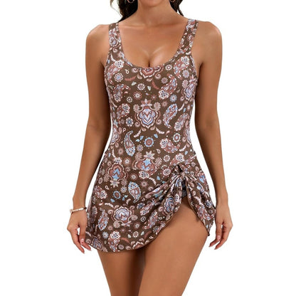 Eomenie One Piece Swimdress Swimsuits for Women Tummy Control Swim Dresses Skirt Bathing Suit