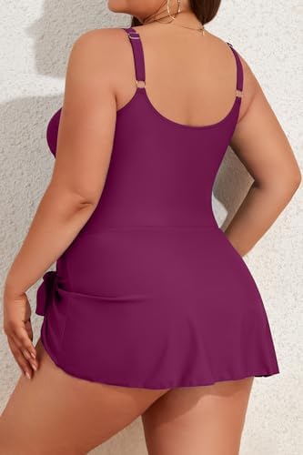 Plus Size Tummy Control Swimdress for Women One Piece