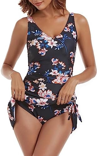 One Piece Tummy Control Swimdress for Women