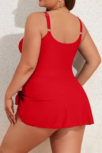 Plus Size Tummy Control Swimdress for Women One Piece