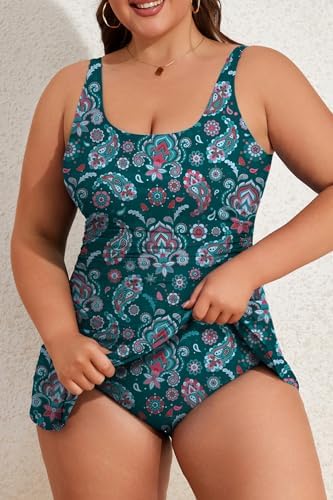 Plus Size Tummy Control Swimdress for Women One Piece
