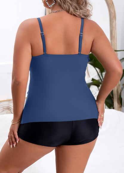 Plus Size Ruffled Flounce Tummy Control Tankini Swimsuits