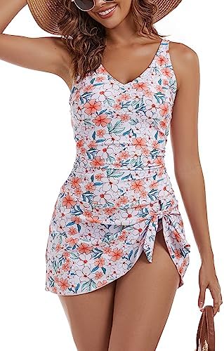 One Piece Tummy Control Swimdress for Women
