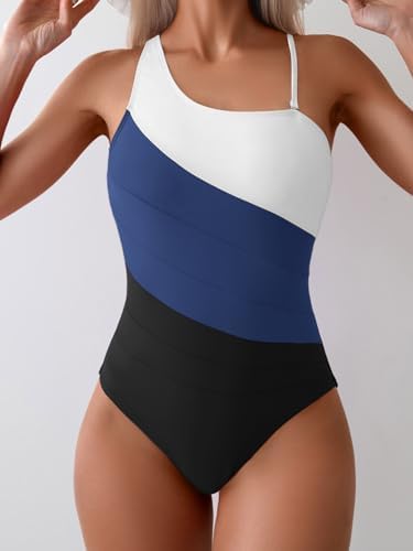 One Shoulder Tummy Control One Piece Swimsuit