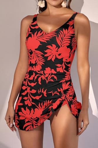 One Piece Tummy Control Swimdress for Women
